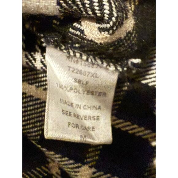 White Birch Black and White Flannel with raw hem Size Mi - Picture 7 of 7